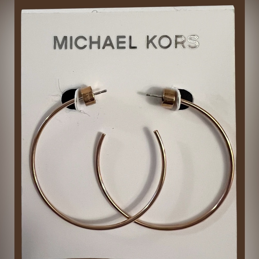 Michael Kors Womens Hoop Earrings Rose Gold NWT